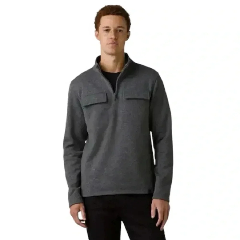 prAna Brookland 1/4 Zip Sweater Gravel Gray Men’s Size M - Picture 7 of 10
